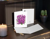 8 cards - Purple Garden Phlox Greeting Card, Phlox Paniculata Botanical Watercolor, alternate view (Bill Shew)