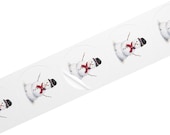 Watercolor Snowman Sticker, Festive Winter Decor, Holiday Art (1"x1" or 2"x2"), detail view (Bill Shew)