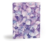 Purple Hydrangea Watercolor Greeting Card, Botanical Floral Art (Blank Inside) by Bill Shew