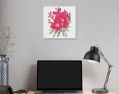 Pink Oleander Botanical Art Classic Stretched Canvas | Floral Wall Decor, alternate view (Bill Shew)