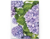Purple Hydrangea Hardcover Journal | Watercolor Floral Notebook (150 Pages), in-room view (Bill Shew)