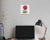 Magenta Dahlia Botanical Art Classic Stretched Canvas | Floral Wall Decor, in-room view (Bill Shew)