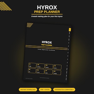 HYROX Training Planner | Beginner Race Preparation | 8-Week Workout Tracker | Digital Fitness Planner | Printable & GoodNotes PDF