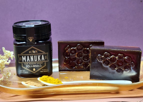Raw Manuka Honey Soap with Honey Powder castor oil  & Turmeric All Natural