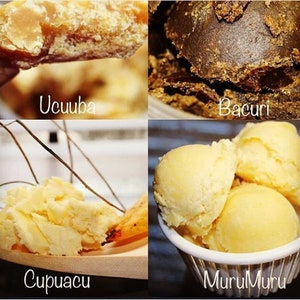 May include: Four different types of natural sweeteners: Ucuuba, Bacuri, Cupuacu, and Muru Muru. Each sweetener is shown in a close-up image.