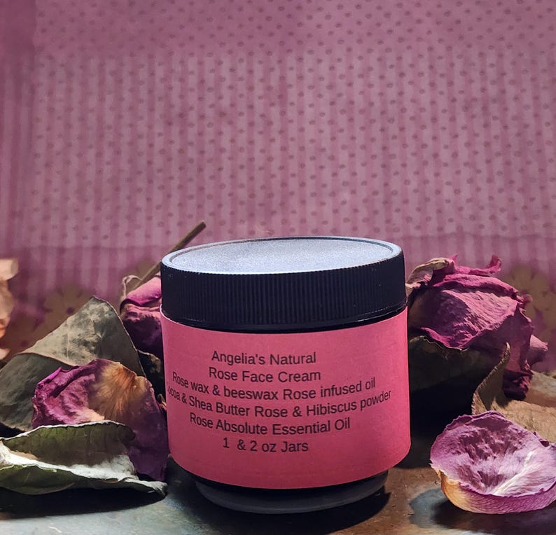 Rose Face Cream with hibiscus powder image 1