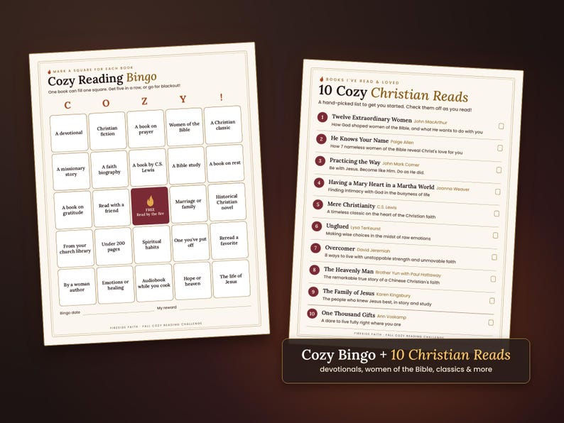 Fall Reading Challenge for Christian Women | Cozy Reading Bingo & Book ...