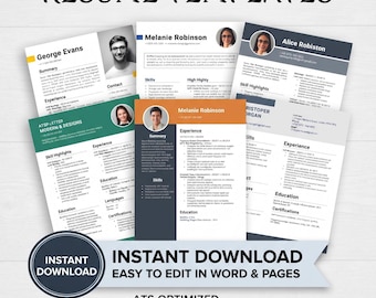 20 Executive Resume Template | Professional CV Template | Google Docs, Word & Pages | ATS Friendly, Editable, Cover Letter Included
