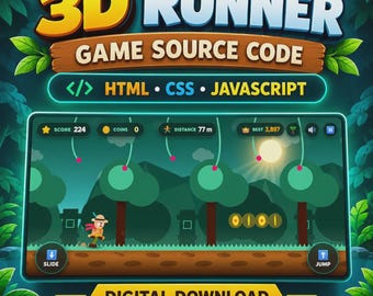 3D Runner Game Source Code | HTML, CSS, JavaScript (Digital Download)