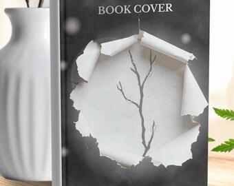 Premade Dystopian Book Cover – Torn Paper, Bare Branch Design (Custom Title)