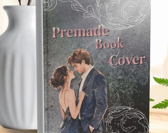 Romance Novel Cover – Couple Silhouette, Baroque Filigree, Rose Gold Typography (Customizable)