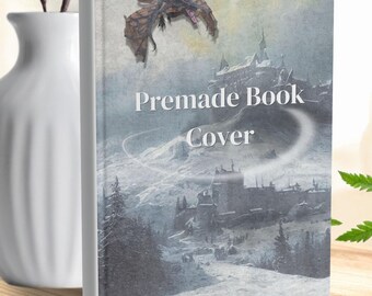 Premade Epic Fantasy Book Cover – Ice Dragon, Snowy Castle, Custom Title (Premade)