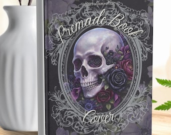 Gothic Skull Dark Roses Paperback Book Cover – Custom Title Author Design (Digital Download)