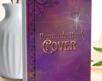 Premade Fantasy Book Cover – Purple Lantern, Vintage Streetlamp, Magical Novel Art (eBook)