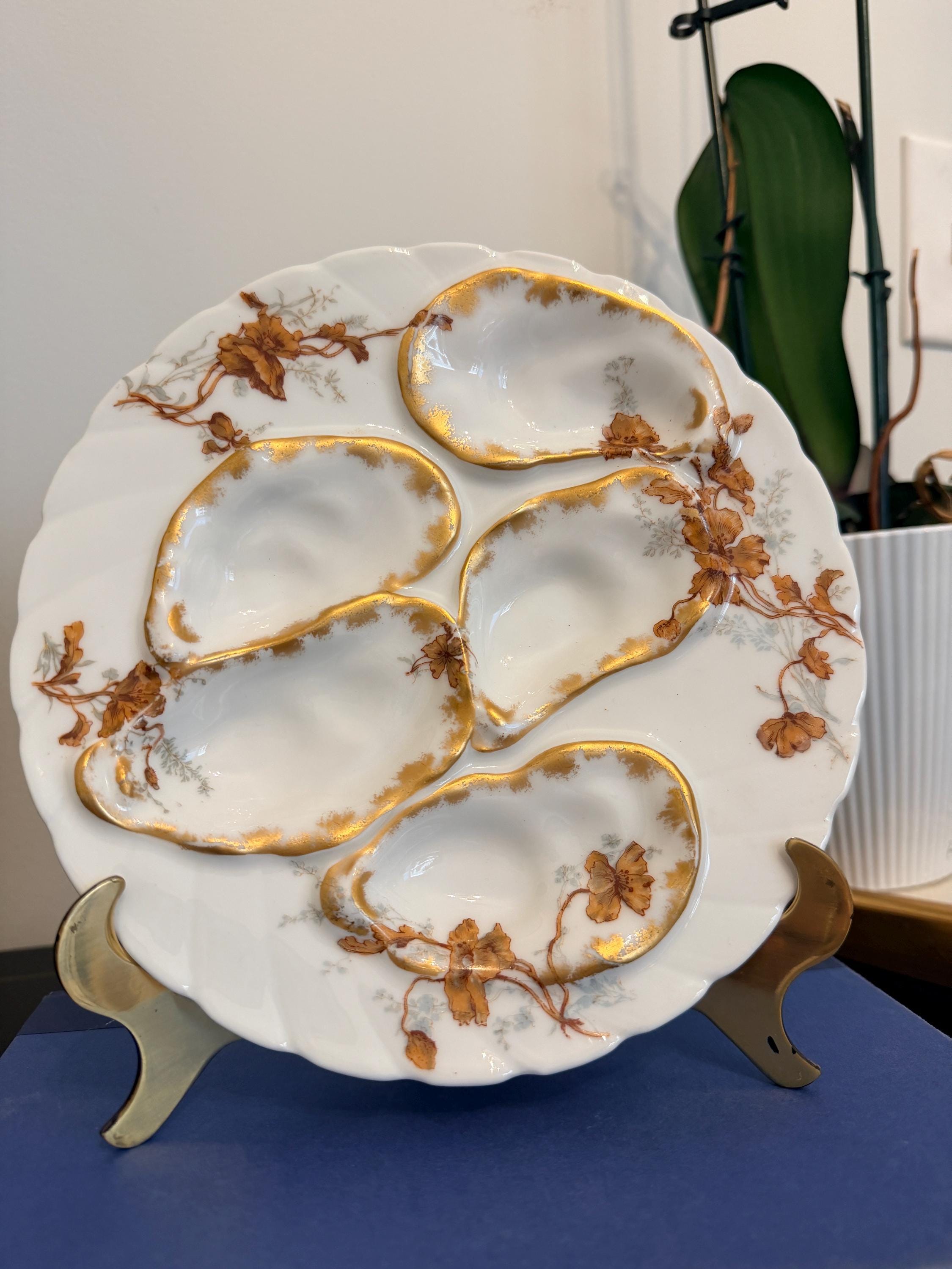 5 Well Limoges Oyster Plate - Etsy
