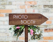 Wedding Photo Booth Directional Arrow Sign, Rustic Woodland Wedding Sign, Wood Wedding Arrow, Wedding Wood Sign, Photo Booth Sign