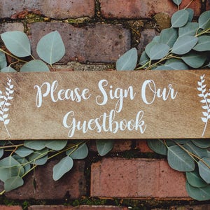Please Sign Our Guestbook Rustic Sign, Wedding Guest Book Woodland Sign, Wedding Wood Sign, Guestbook Table Wedding Sign