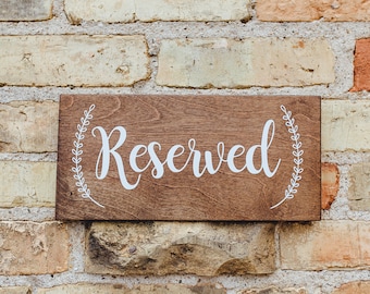 Reserved Sign, Rustic Wedding Theme Reserved Sign, Rustic Theme Wedding Reserved Sign