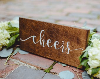 Cheers Sign, Rustic Wedding Cheers Sign, Rustic Sign, Rustic Wedding Theme Cheers Sign