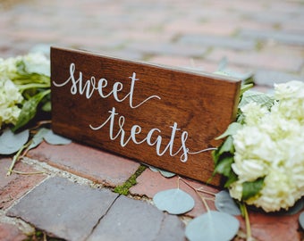 Sweet Treats Rustic Wedding Sign, Wedding Desserts Wood Sign, Dessert Table Wood Sign, Wedding Sweet Treats Decor Sign, Candy Bar Sign