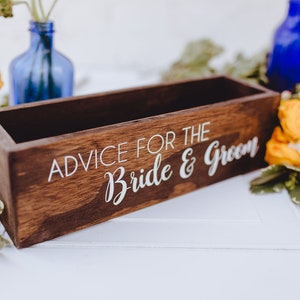 Alternative Hochzeitsgästebuchbox, Ratschläge gut wünscht Liebe Notizen Gebete für die Braut und den Bräutigam, rustikale schicke Hochzeit