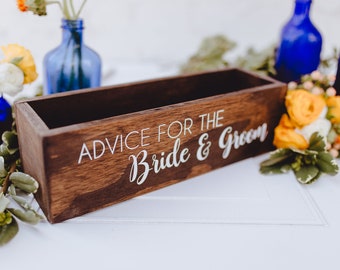 Alternative Wedding Guest Book Box, Advice Well Wishes Love Notes Prayers for the Bride and Groom, Rustic Chic Wedding