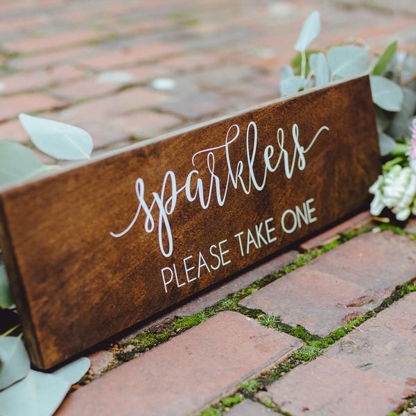 Sparkler Please Take One, Rustic Wood Sign, Sparkler Wedding Sign, Wood Wedding Sign, Woodland Wedding Sign, Wedding Sparkler Sign