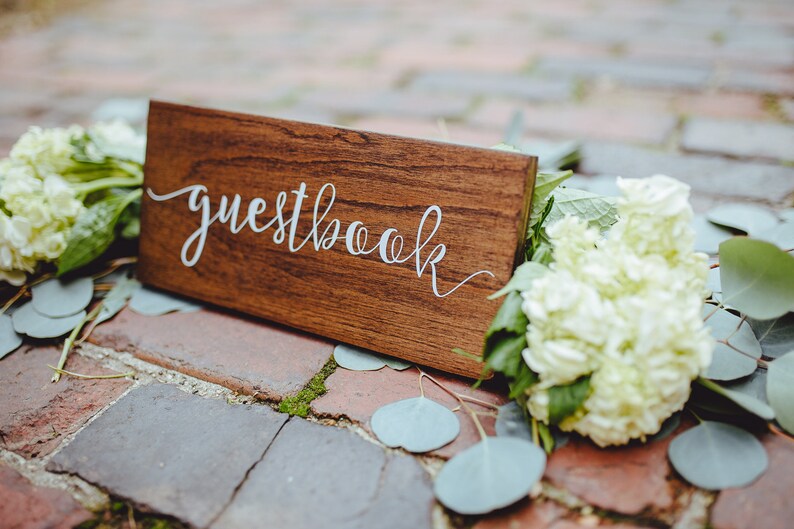 Guestbook Rustic Wedding Sign, Guestbook Table Sign for Rustic Theme Wedding, Rustic Theme Guestbook Sign image 1