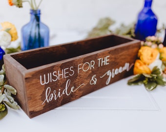 Wishes for the Bridge and Groom Wedding Box, Rustic Wood Box, Wedding Reception Prayer Box, Rustic Wedding Decor