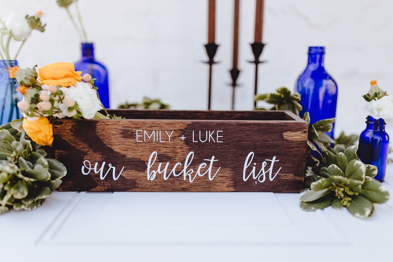 Wedding Bucket List Rustic Box Rustic Wedding Bucket List Etsy