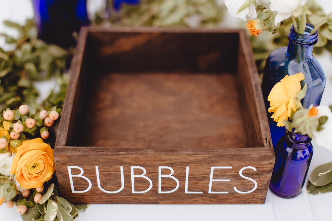 Rustic Bubbles Box Rustic Bubbles Tray Party Favor Box Etsy
