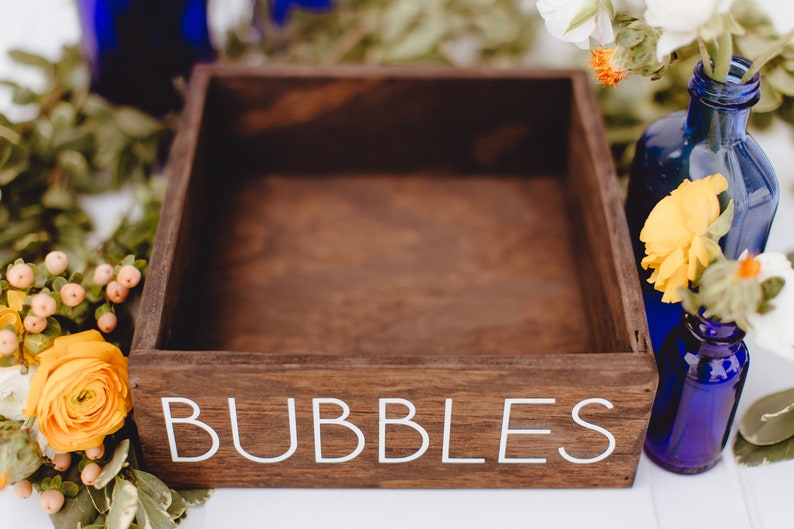 Rustic Bubbles Box, Rustic Bubbles Tray, Party Favor Box, Bubbles Tray, Bubbles Box, Wedding Bubbles Box, Wedding Bubbles Tray image 4