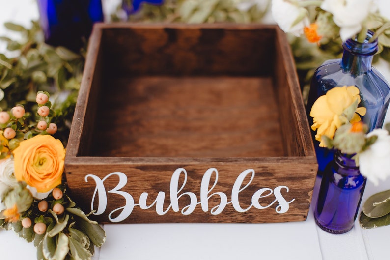 Rustic Bubbles Box, Rustic Bubbles Tray, Party Favor Box, Bubbles Tray, Bubbles Box, Wedding Bubbles Box, Wedding Bubbles Tray image 8