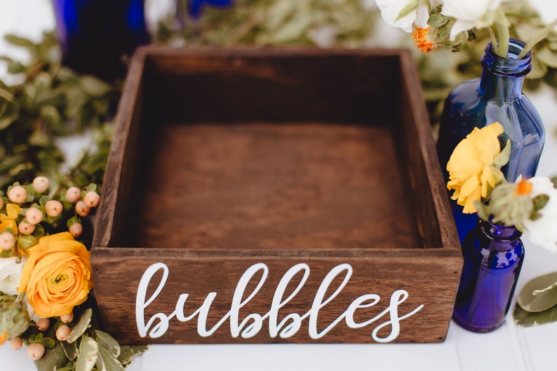 Rustic Bubbles Box, Rustic Bubbles Tray, Party Favor Box, Bubbles Tray, Bubbles Box, Wedding Bubbles Box, Wedding Bubbles Tray image 3