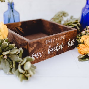 Wedding Bucket List Rustic Box, Rustic Wedding Bucket List Chic Box ...