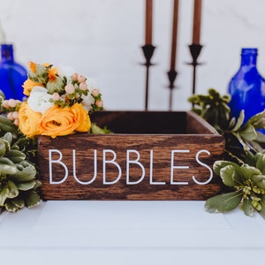 Rustic Bubbles Box, Rustic Bubbles Tray, Party Favor Box, Bubbles Tray, Bubbles Box, Wedding Bubbles Box, Wedding Bubbles Tray image 6