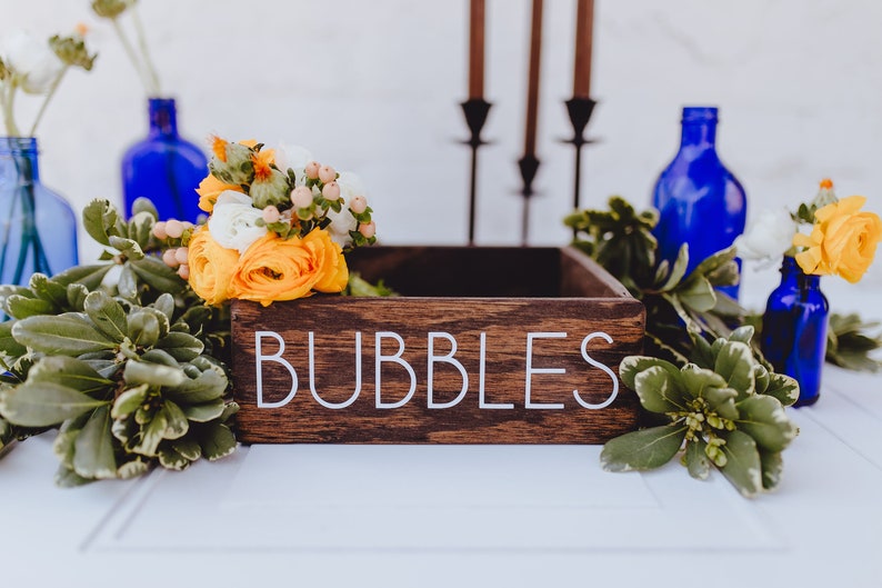 Rustic Bubbles Box, Rustic Bubbles Tray, Party Favor Box, Bubbles Tray, Bubbles Box, Wedding Bubbles Box, Wedding Bubbles Tray image 6