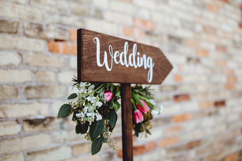 Wedding Rustic Wood Wedding Arrow with Stake Rustic Wedding | Etsy