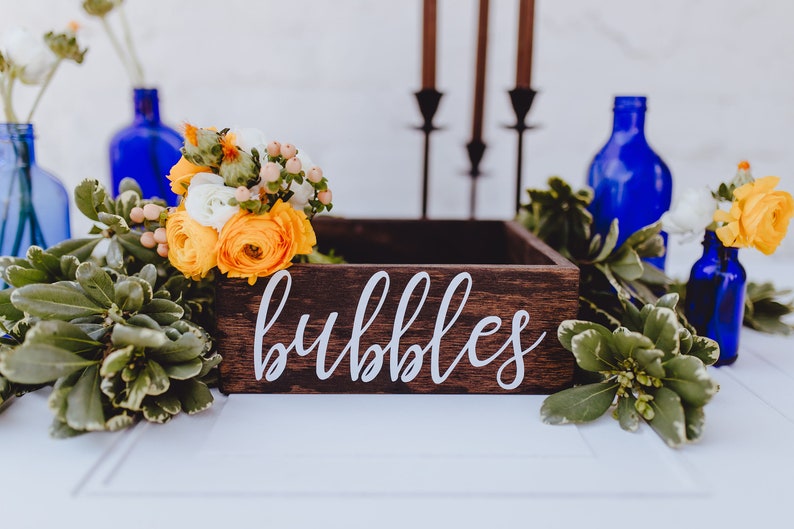 Rustic Bubbles Box, Rustic Bubbles Tray, Party Favor Box, Bubbles Tray, Bubbles Box, Wedding Bubbles Box, Wedding Bubbles Tray image 2