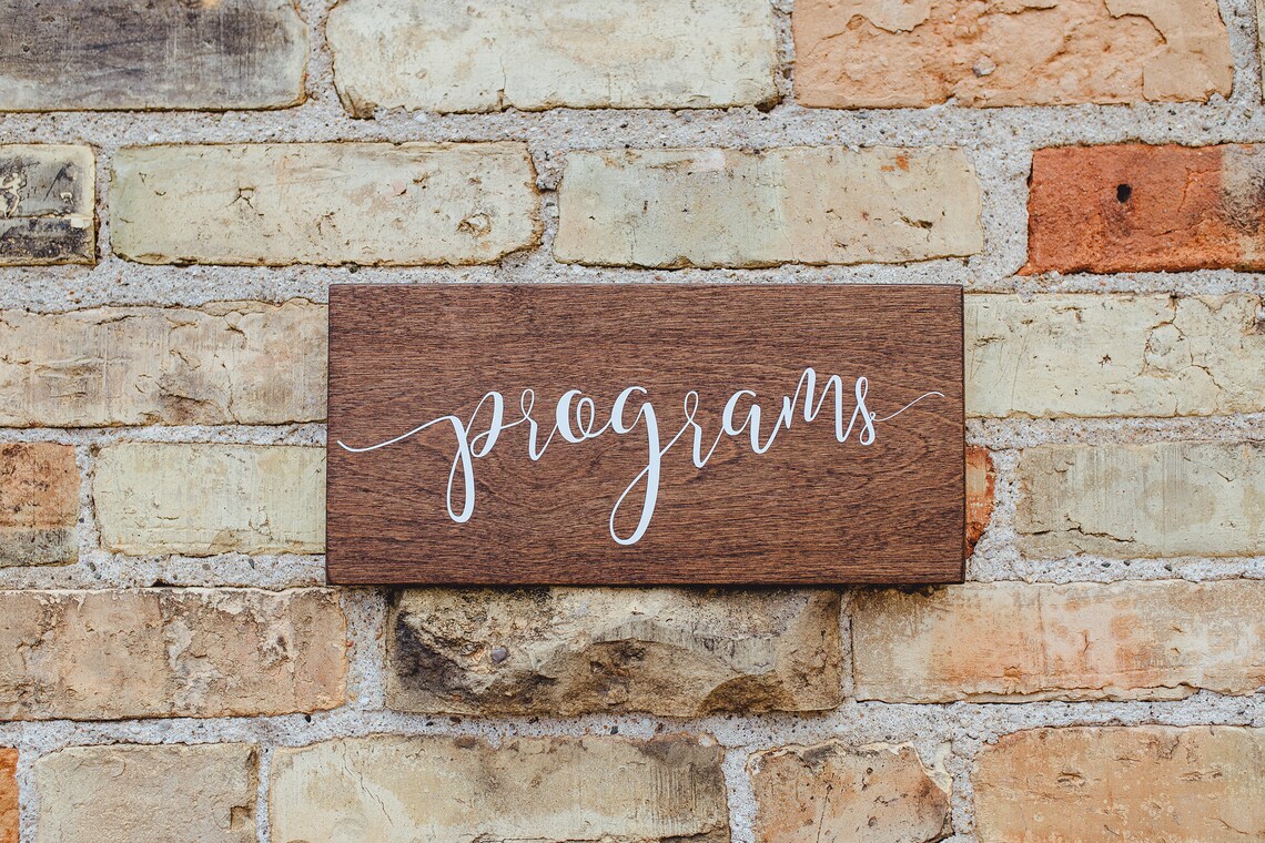 Programs Rustic Wedding Sign, Rustic Wedding Programs Sign, Rustic Wood ...