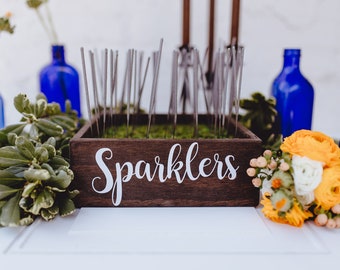 Hochzeit Wunderkerzen Box, Scheune Holz Wunderkerzen Moosdose, Wald Wald Outdoor Hochzeit, Rustikales Wunderkerzen Tablett, Party Gastgeschenk