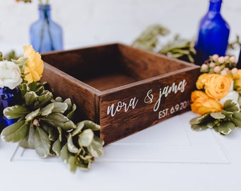 Alternative Wedding Guest Book Box, Advice Well Wishes Love Notes Prayers for the Bride and Groom, Rustic Outdoor Indoor Wedding