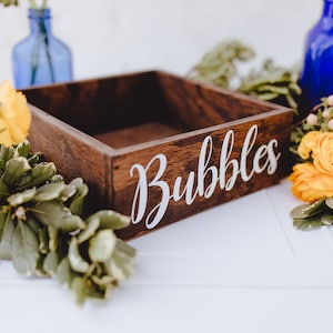 Rustic Bubbles Box, Rustic Bubbles Tray, Party Favor Box, Bubbles Tray, Bubbles Box, Wedding Bubbles Box, Wedding Bubbles Tray image 9