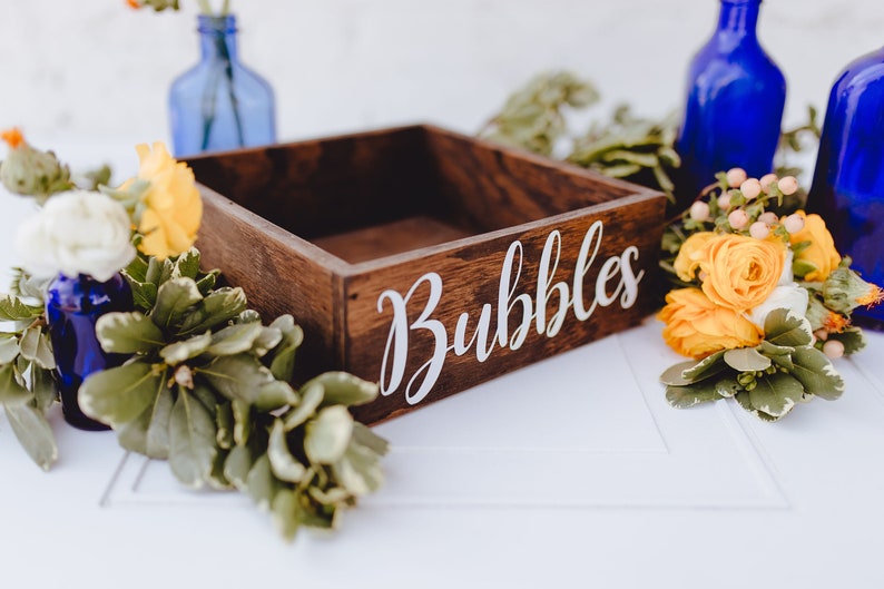 Rustic Bubbles Box, Rustic Bubbles Tray, Party Favor Box, Bubbles Tray, Bubbles Box, Wedding Bubbles Box, Wedding Bubbles Tray image 9