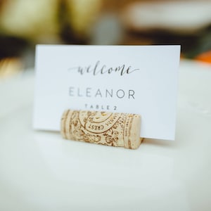 Winery Logo Corks, Wine Cork Place Card Holder or Place Setter, Wine Cork Name Badge, Name Card Holder, Wine Theme Wedding Place Card Holder image 3