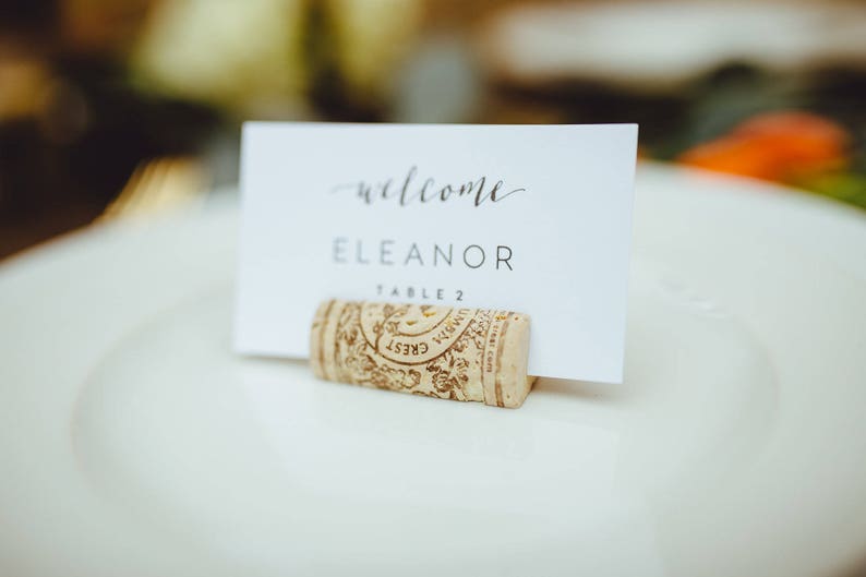 Winery Logo Corks, Wine Cork Place Card Holder or Place Setter, Wine Cork Name Badge, Name Card Holder, Wine Theme Wedding Place Card Holder image 3