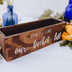 Wedding Bucket List Rustic Box, Rustic Wedding Bucket List Chic Box, Bucket List Tray, Bucket List Rustic Wood Box