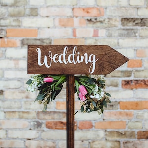 Wedding Rustic Wood Wedding Arrow With Stake, Rustic Wedding Wood Sign ...