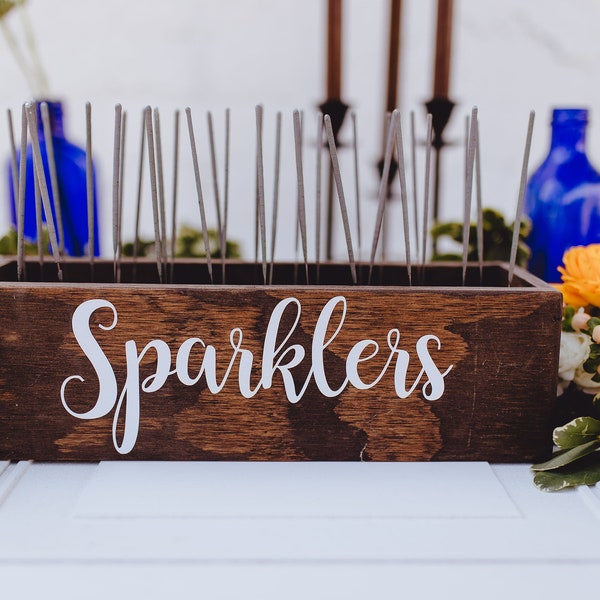 Wedding Sparklers Box, Barn Wood Sparklers Moss Box, Woodland Forest Outdoor Wedding, Rustic Sparklers Tray, Party Favor