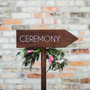 Ceremony Rustic Wood Wedding Arrow With Stake, Rustic Wedding Wood Sign ...
